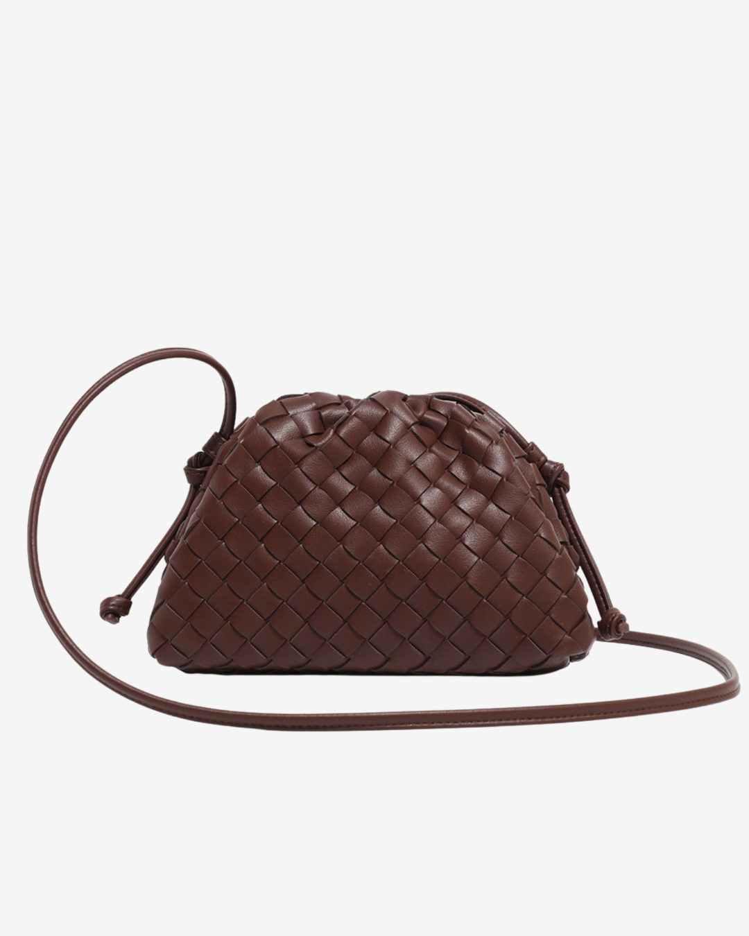 Woven Drawstring Crossbody Pouch
