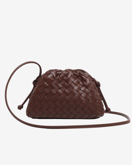 Woven Drawstring Crossbody Pouch