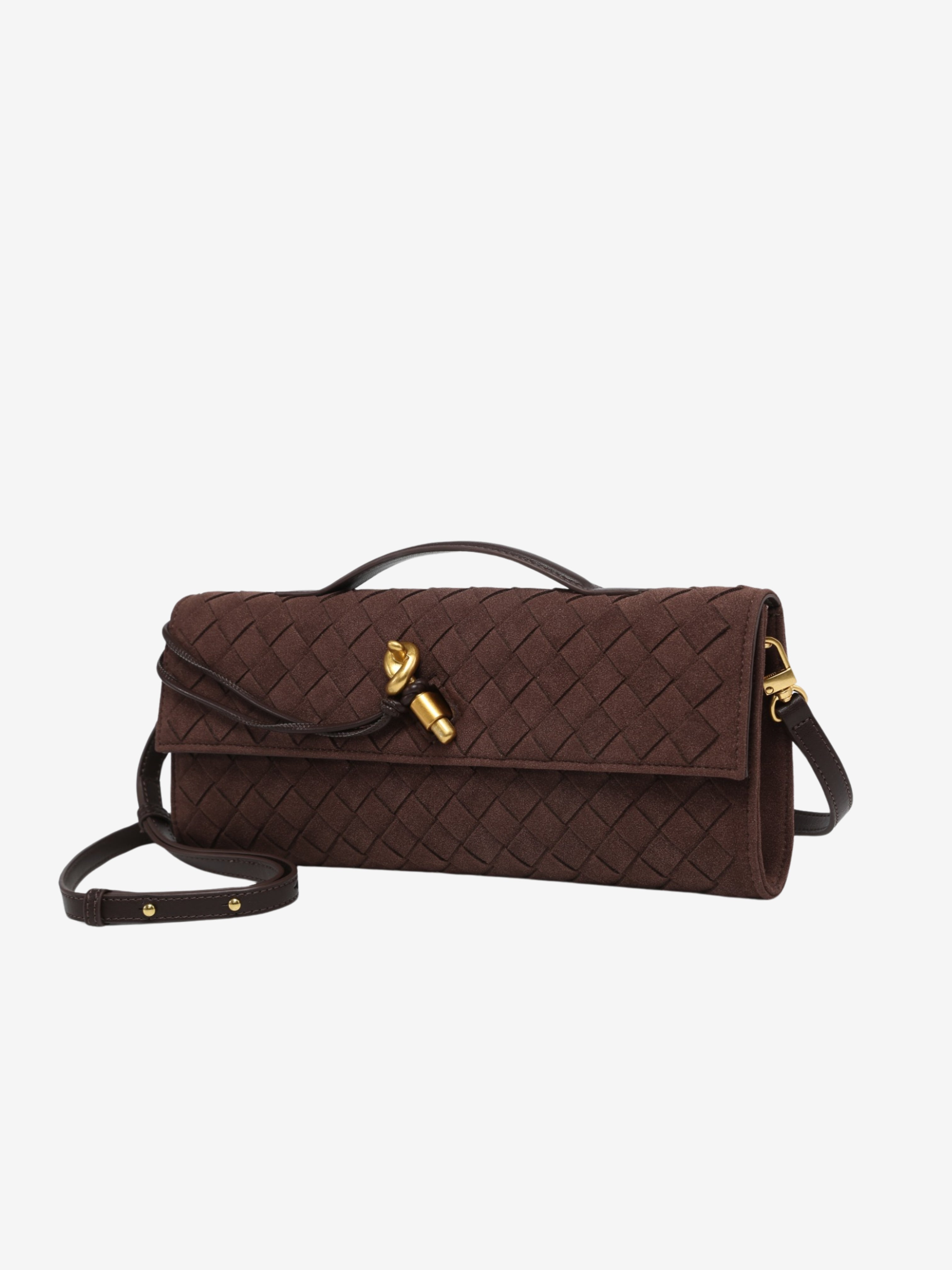 Woven Fold-Over Crossbody Bag