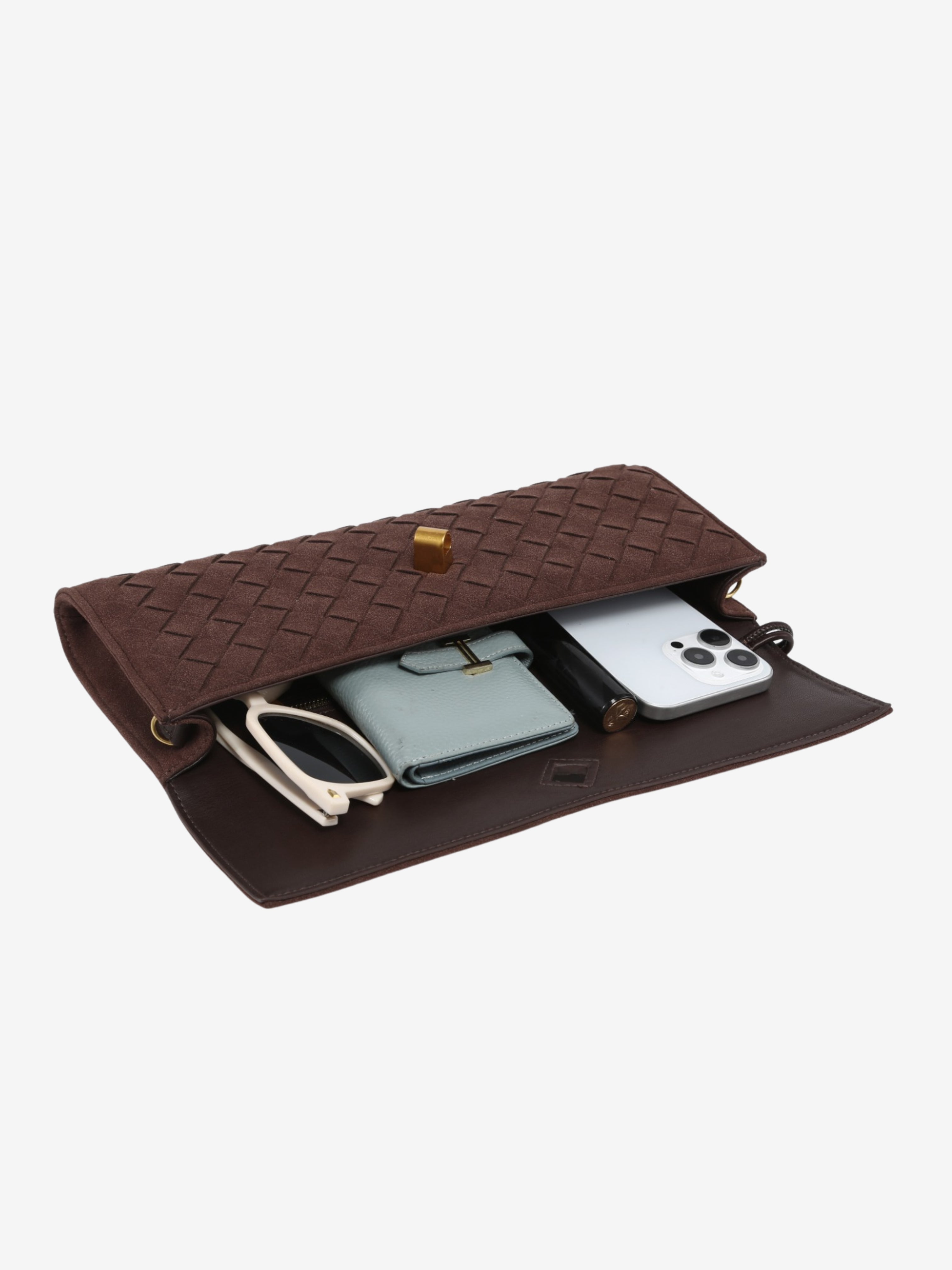 Woven Fold-Over Crossbody Bag