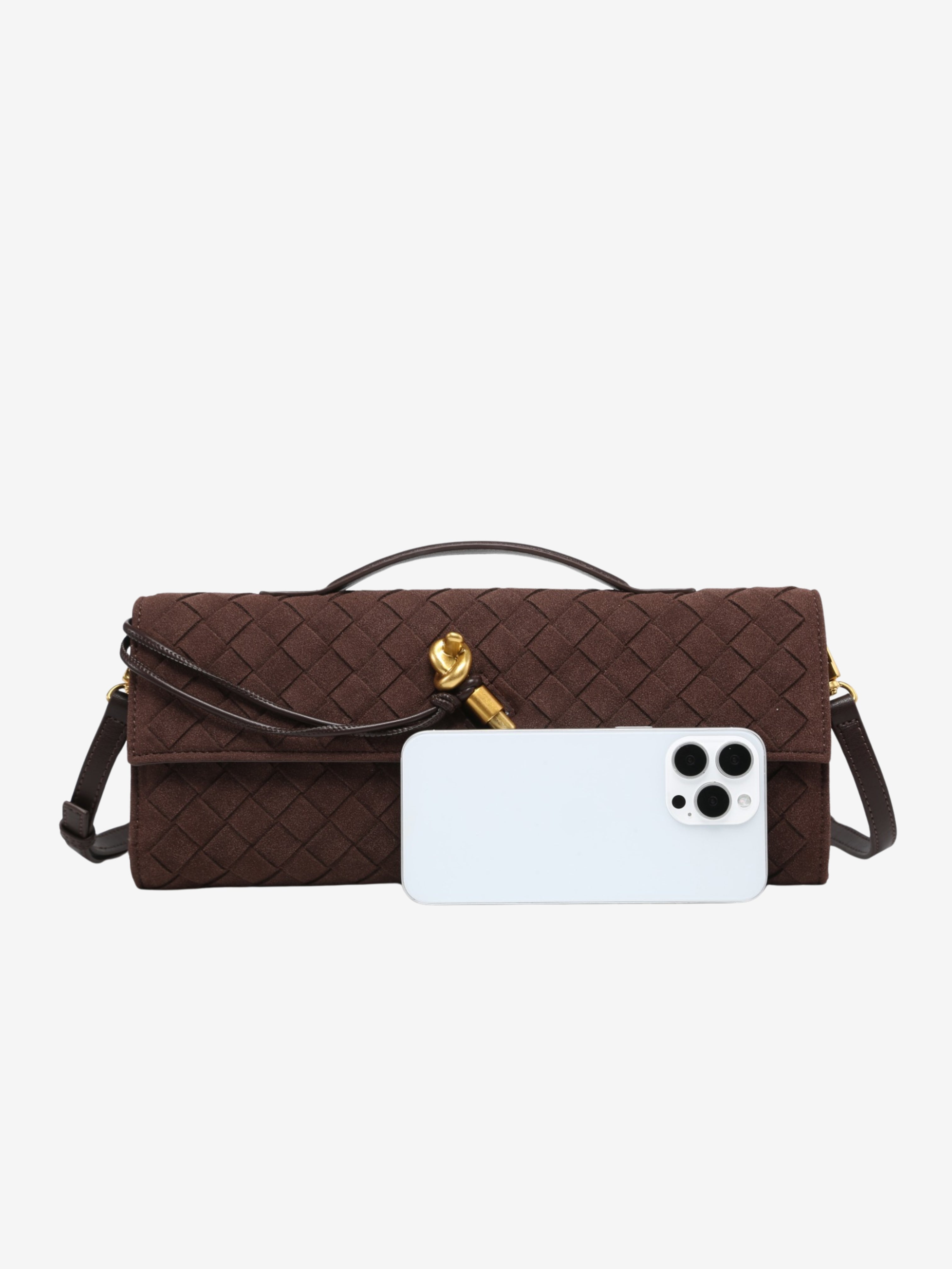 Woven Fold-Over Crossbody Bag