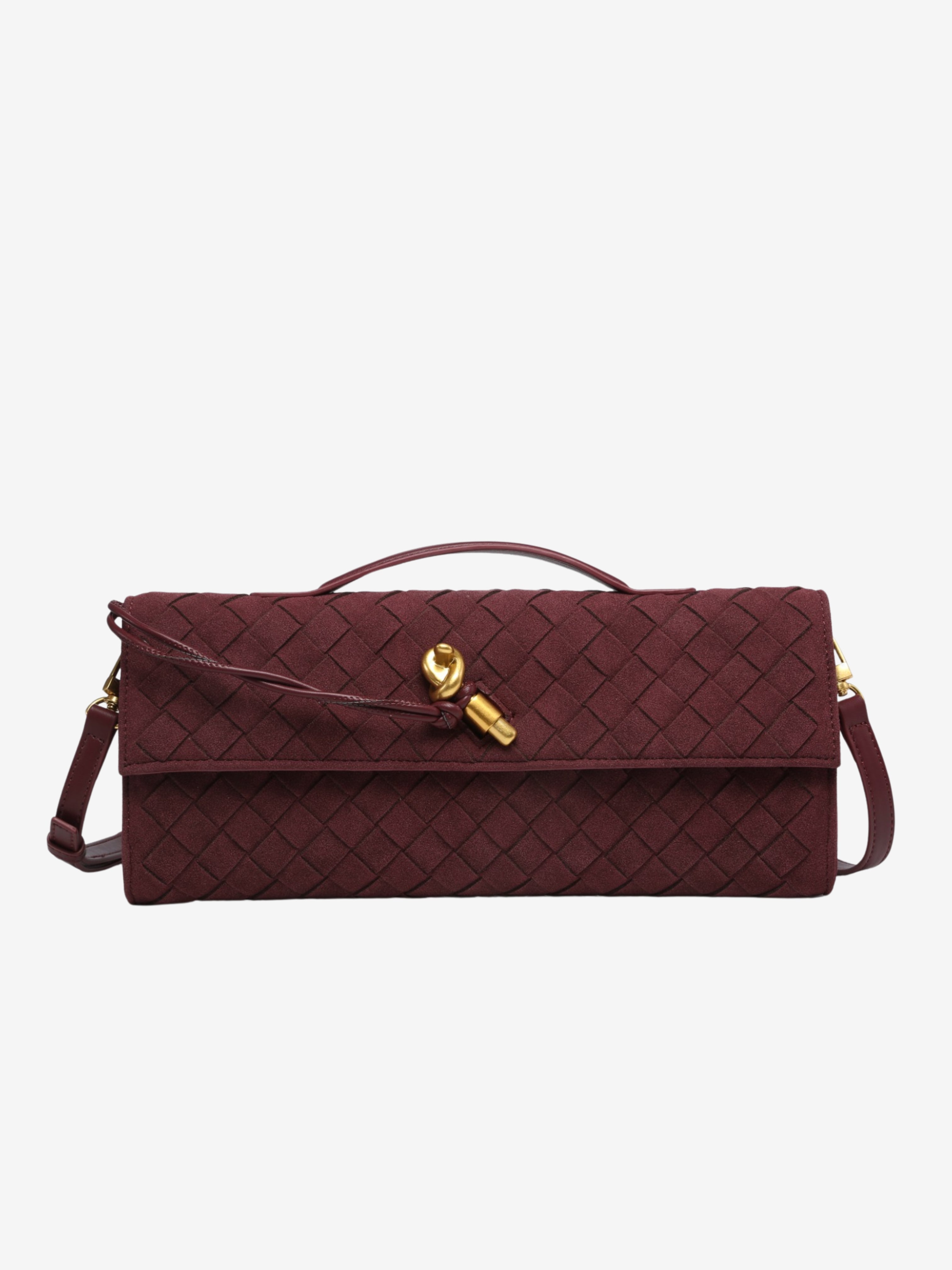 Woven Fold-Over Crossbody Bag