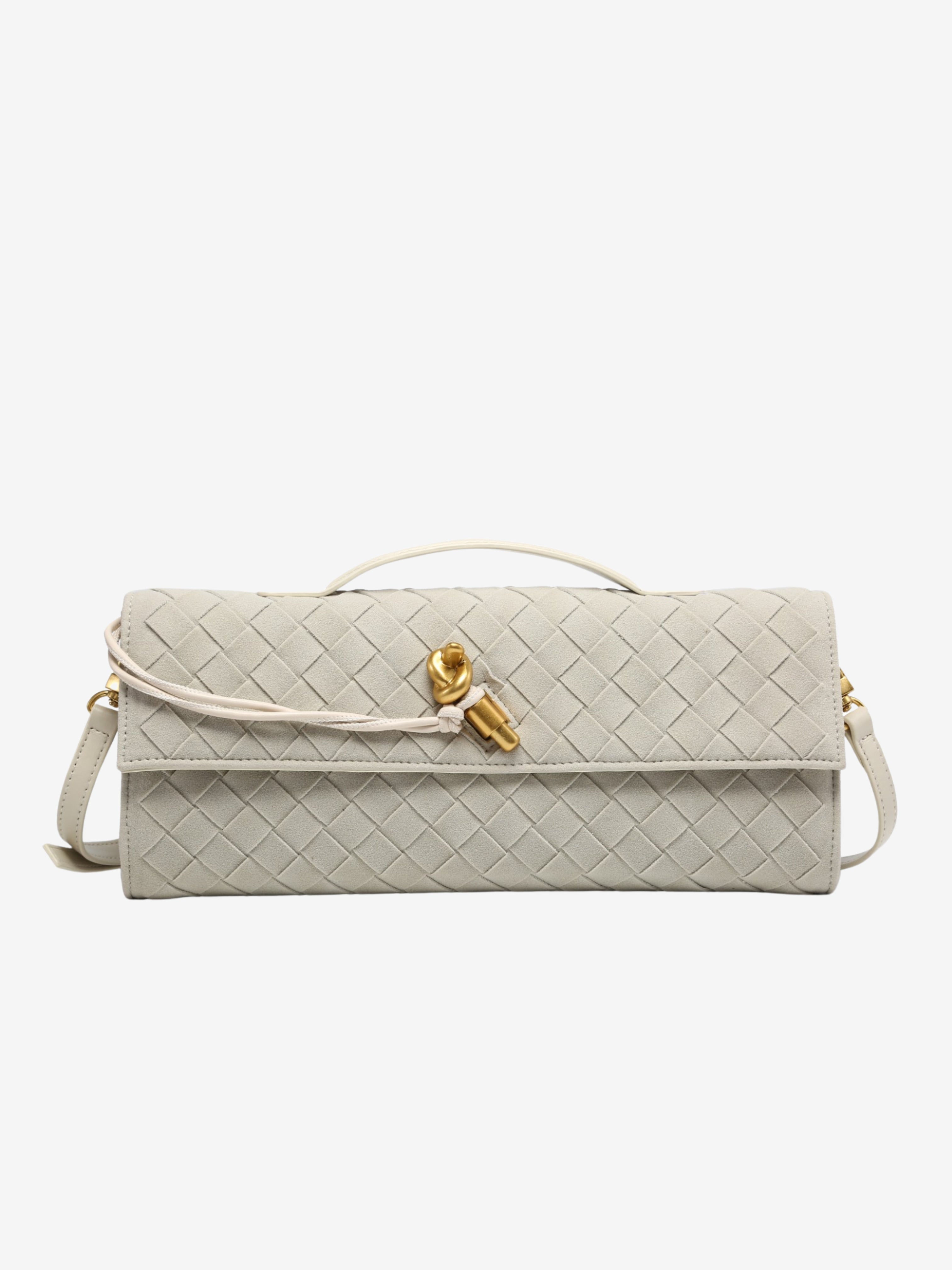 Woven Fold-Over Crossbody Bag