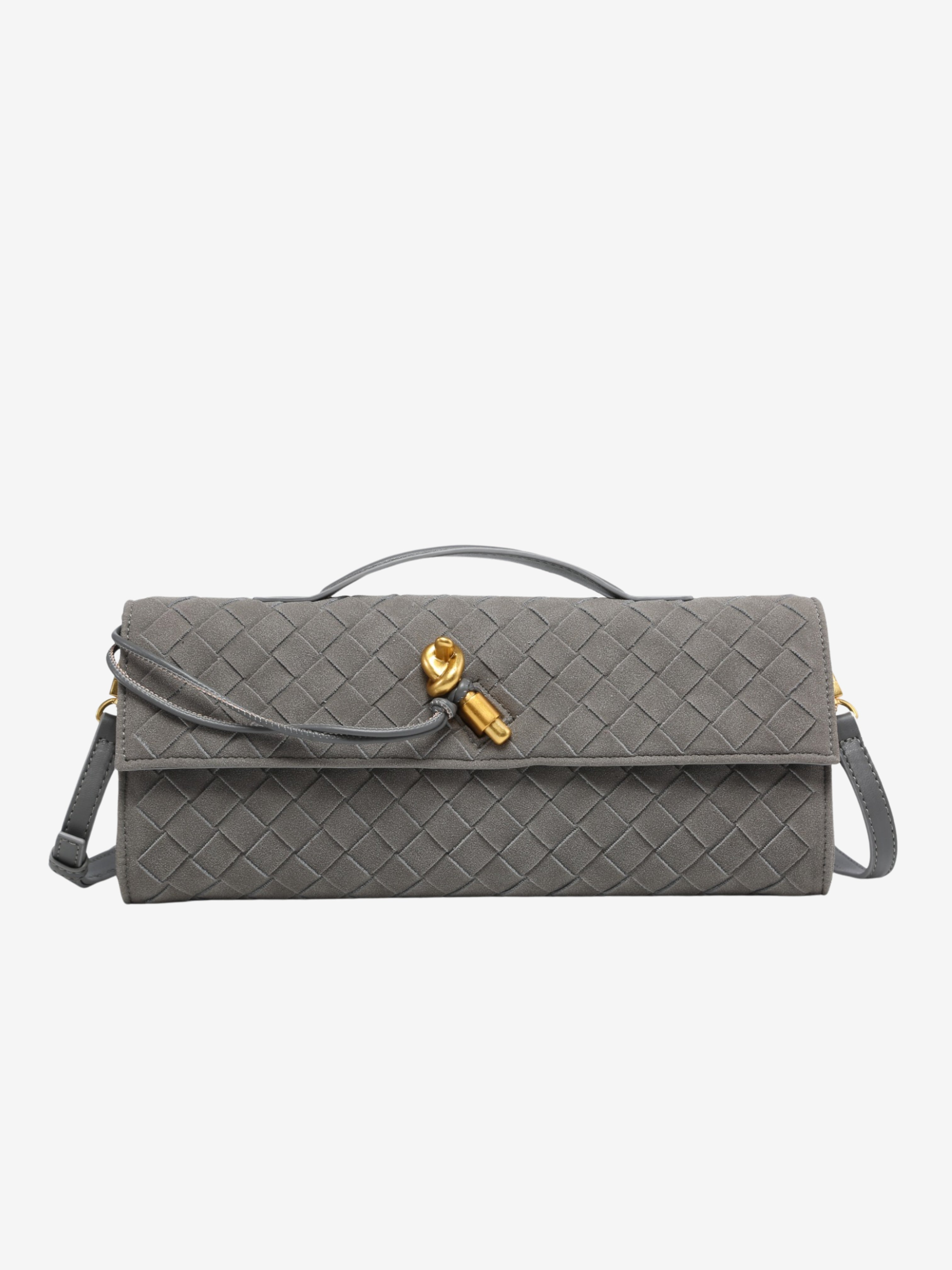 Woven Fold-Over Crossbody Bag