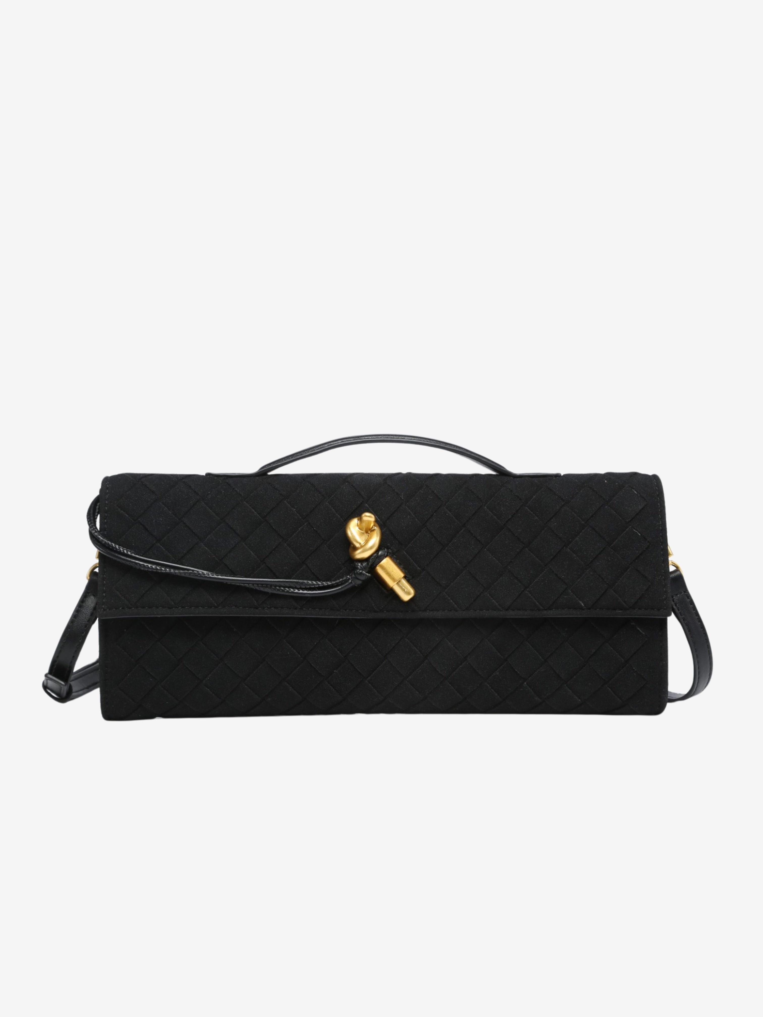 Woven Fold-Over Crossbody Bag