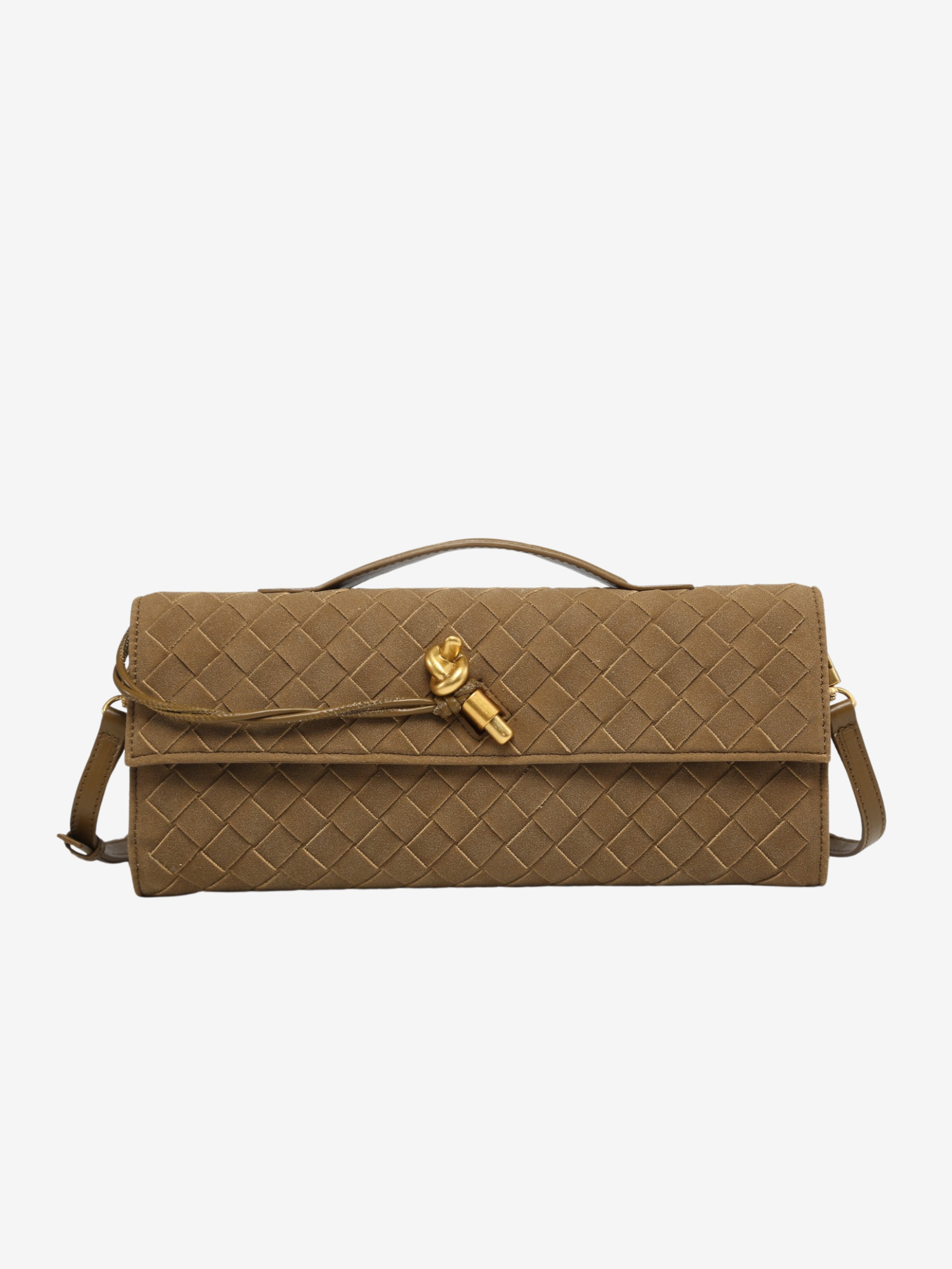 Woven Fold-Over Crossbody Bag
